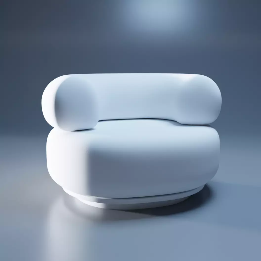 Low-Poly Game-Ready Bubble Chair 3D Model Free low-poly 3D model_0