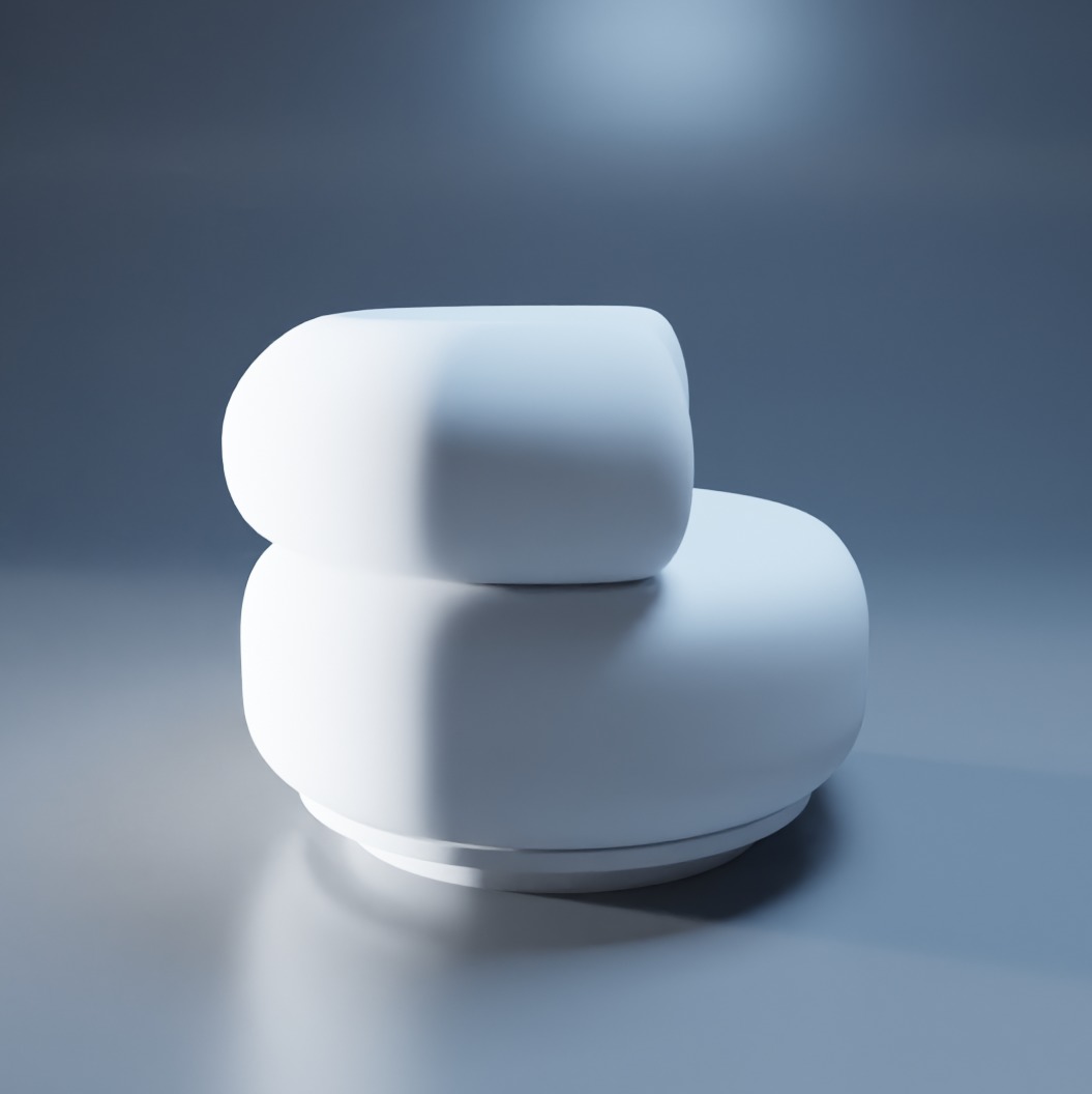 Low-Poly Game-Ready Bubble Chair 3D Model Free low-poly 3D model_3