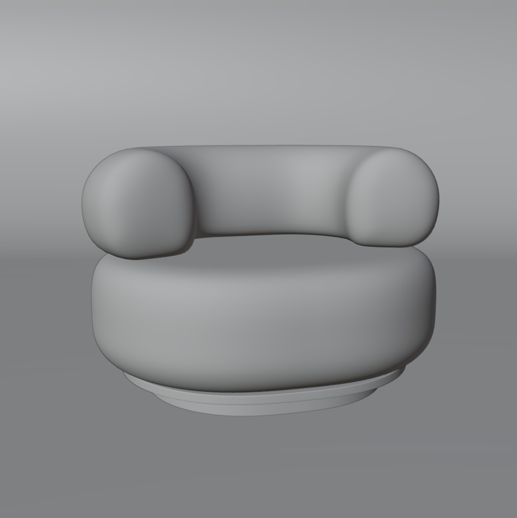 Low-Poly Game-Ready Bubble Chair 3D Model Free low-poly 3D model_1