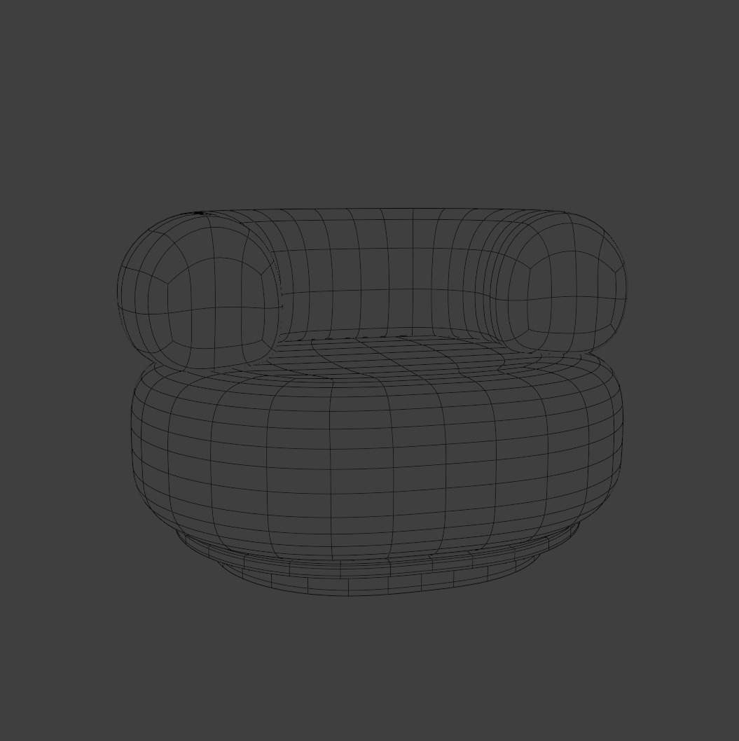Low-Poly Game-Ready Bubble Chair 3D Model Free low-poly 3D model_2