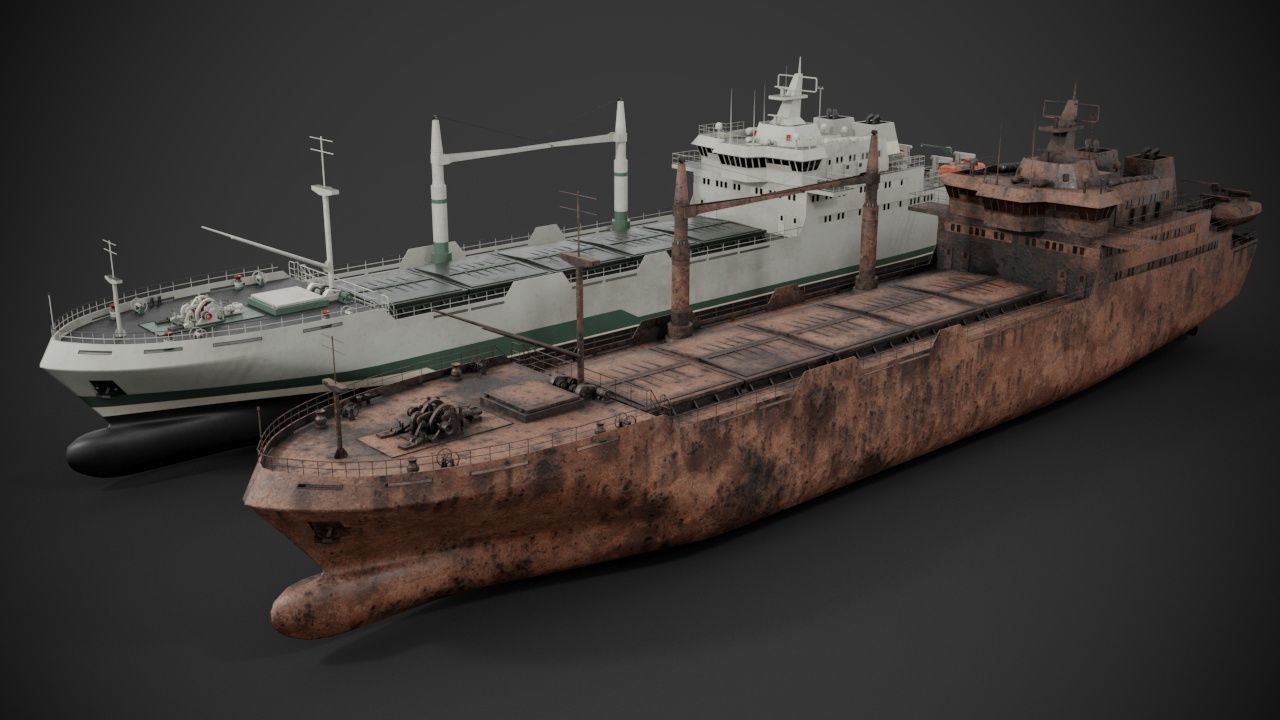 Bulk carrier 3D model_2