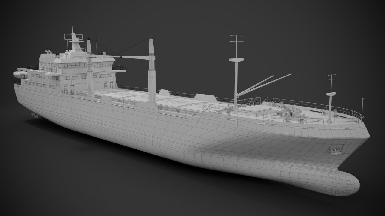 Bulk carrier 3D model_18