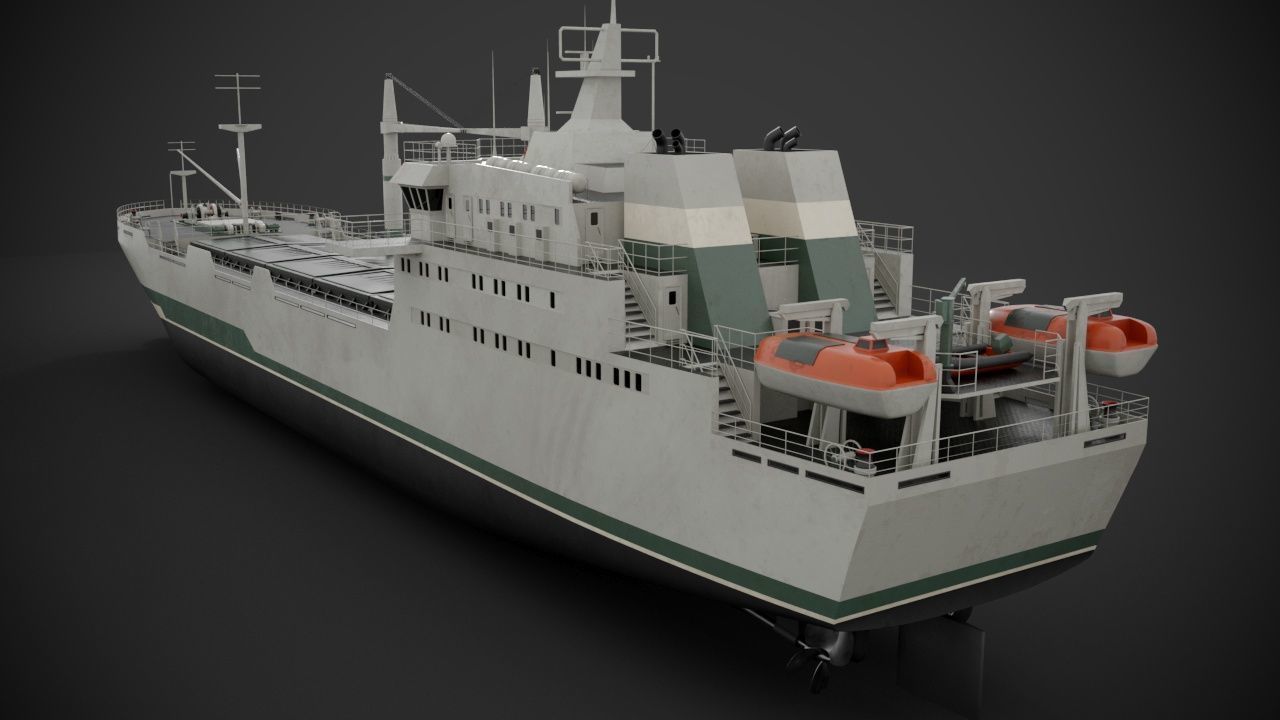 Bulk carrier 3D model_12