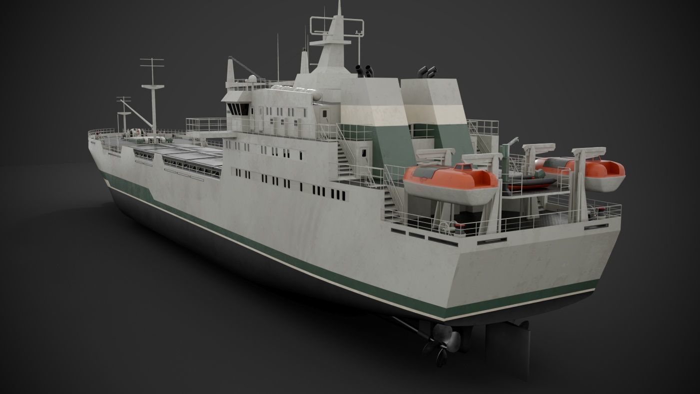 Bulk carrier 3D model_11