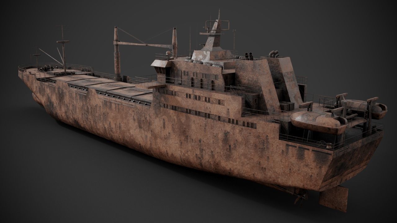 Bulk carrier 3D model_16