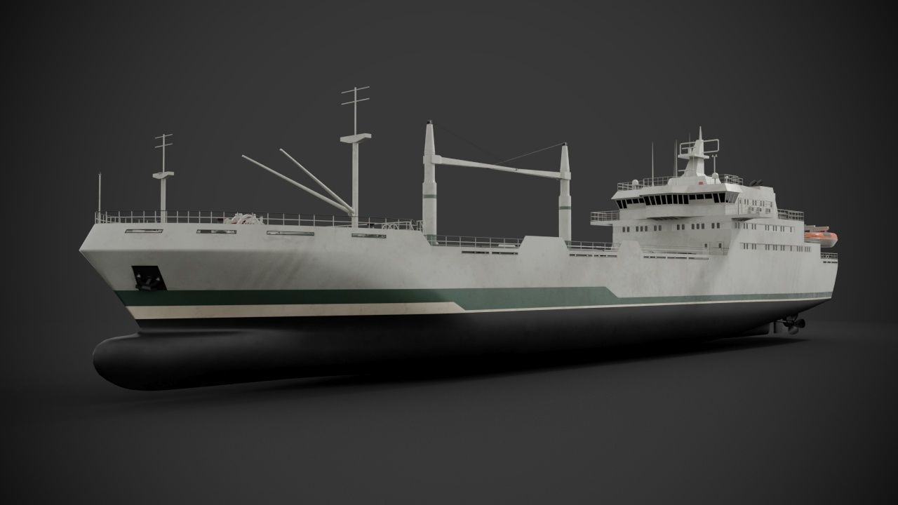 Bulk carrier 3D model_8