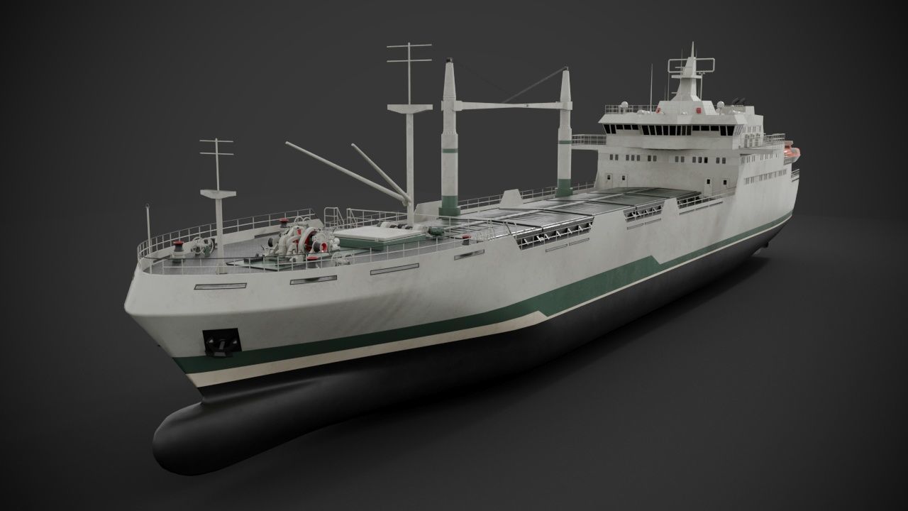 Bulk carrier 3D model_7