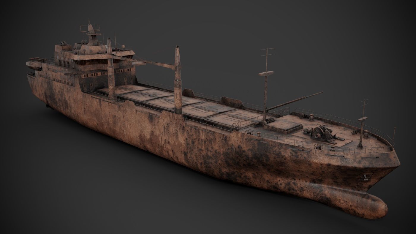 Bulk carrier 3D model_14