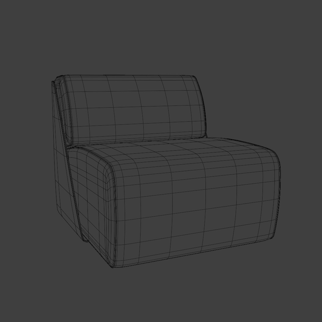 Low-Poly Game-Ready Modern Chair 3D Model Low-poly 3D model_2