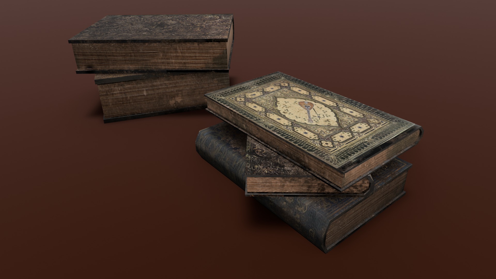 Books 3D Model Low-poly 3D model_3