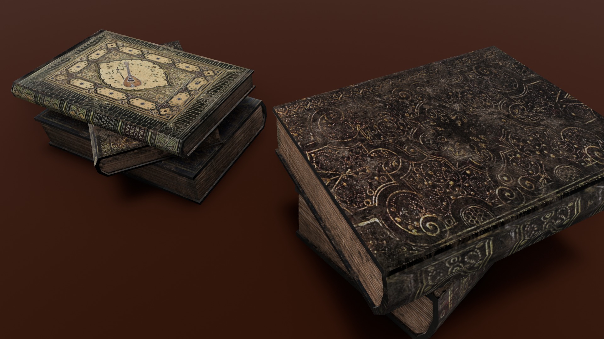 Books 3D Model Low-poly 3D model_1
