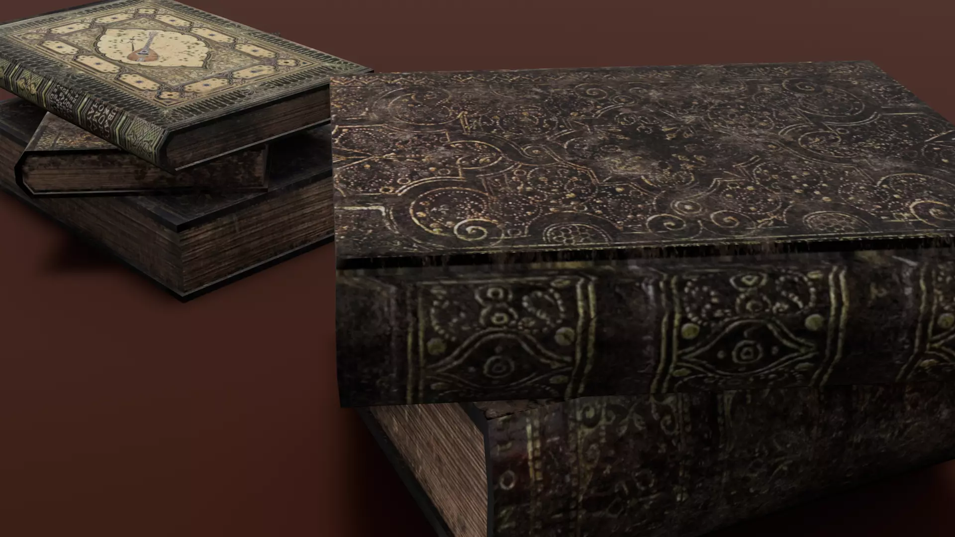 Books 3D Model Low-poly 3D model_0