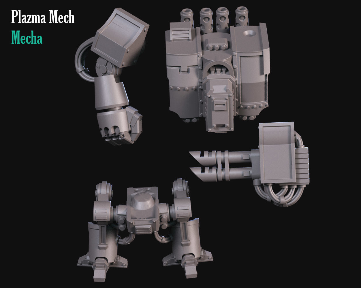 Heavy Plazma Mecha 3D print model_1