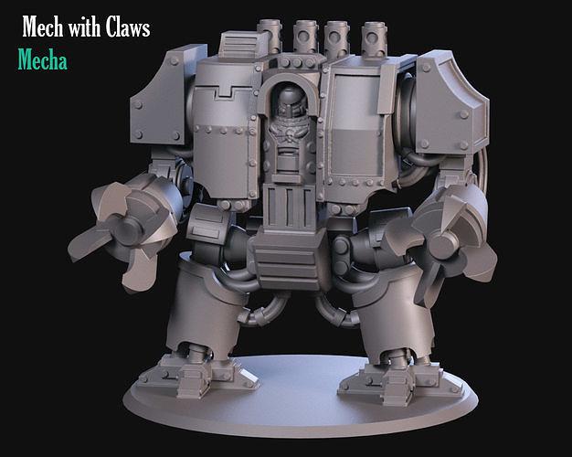 Heavy Mecha with claws 3D print model