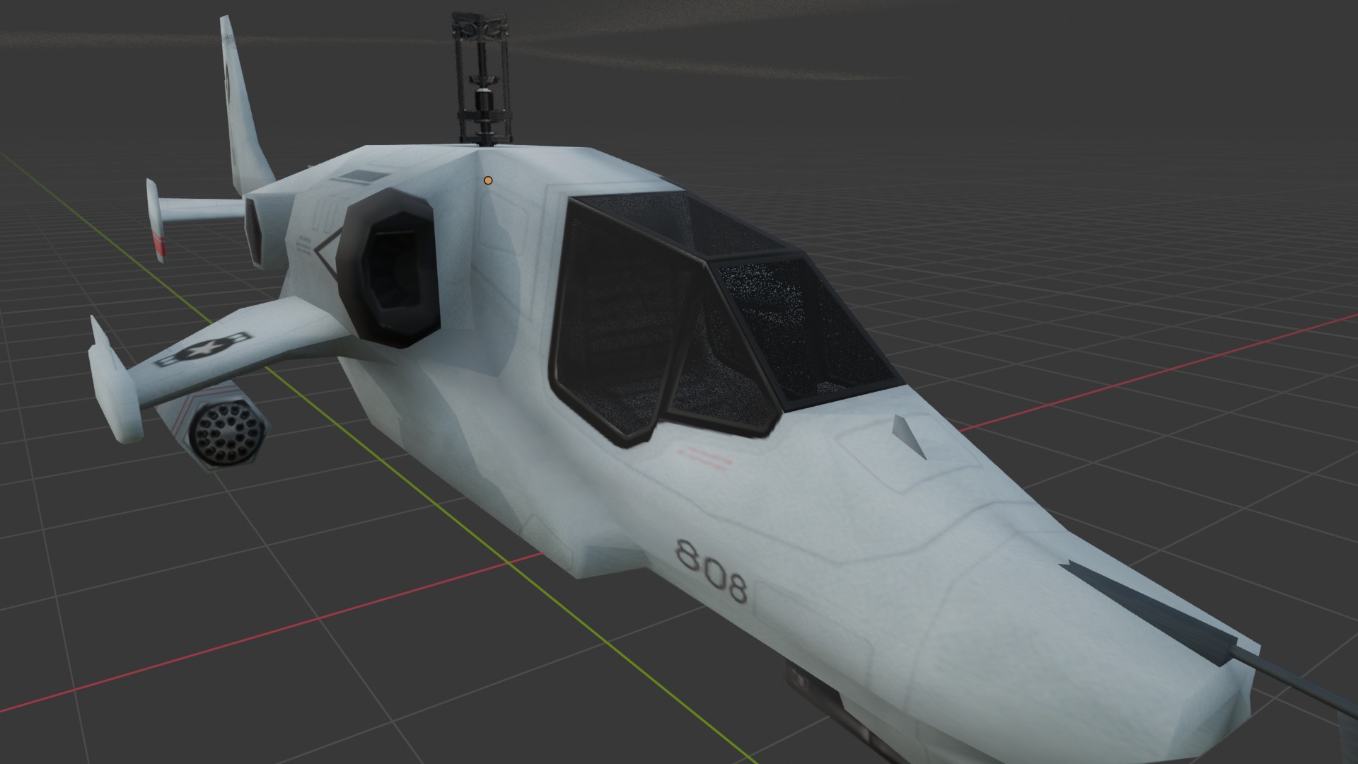 Low Poly Army Helicopter Low-poly 3D model_2