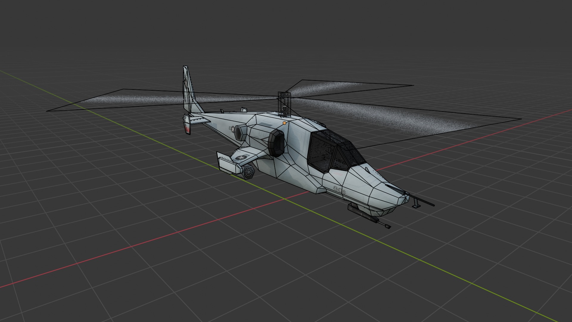Low Poly Army Helicopter Low-poly 3D model_3