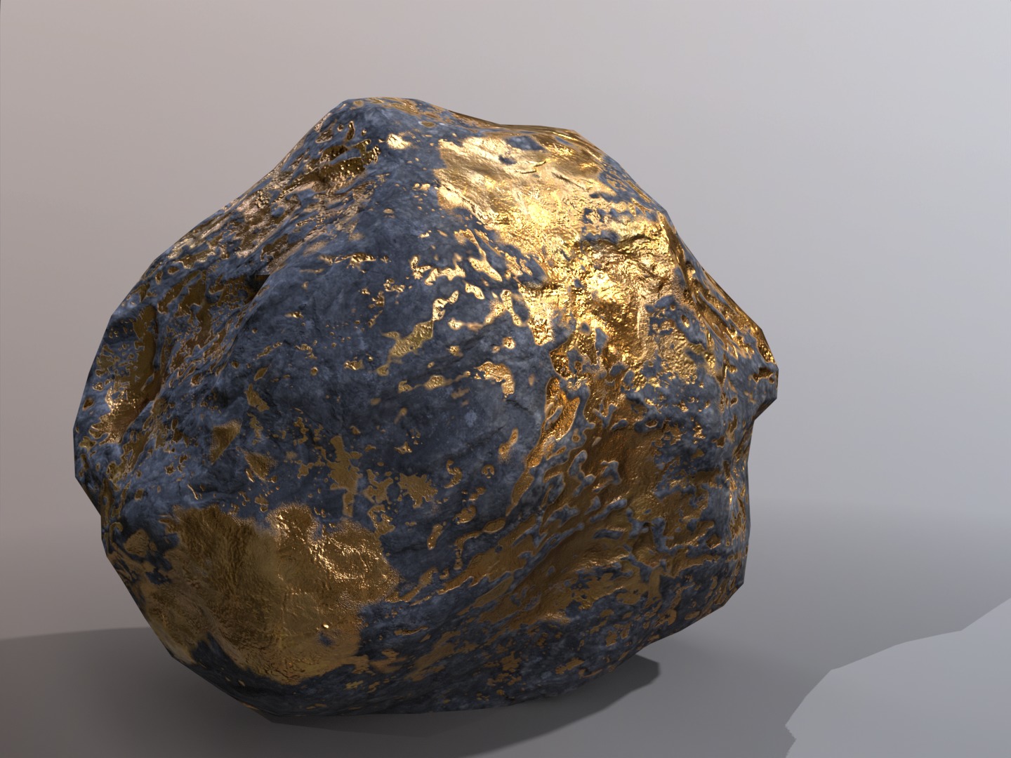 Gold ore deposit and refined ore resource Low-poly 3D model_11