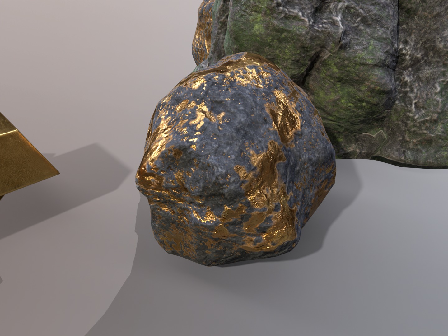 Gold ore deposit and refined ore resource Low-poly 3D model_13