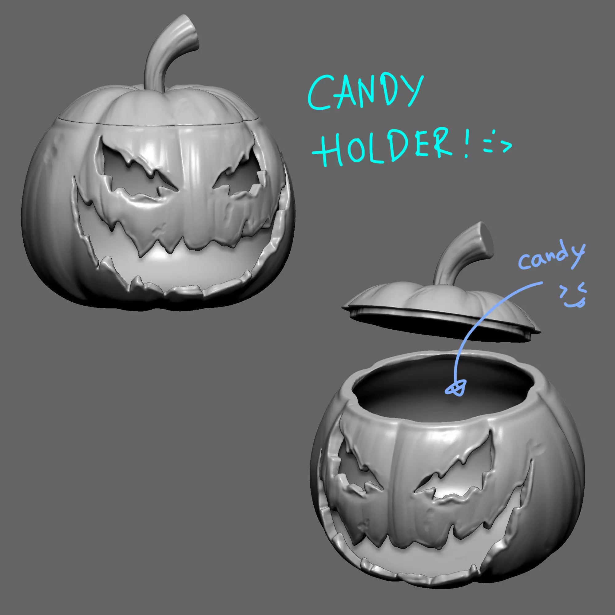 PUMPKIN CANDY HOLDER 3D print model