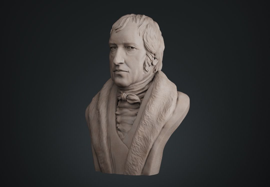 Hegel Bust 3D print model_4