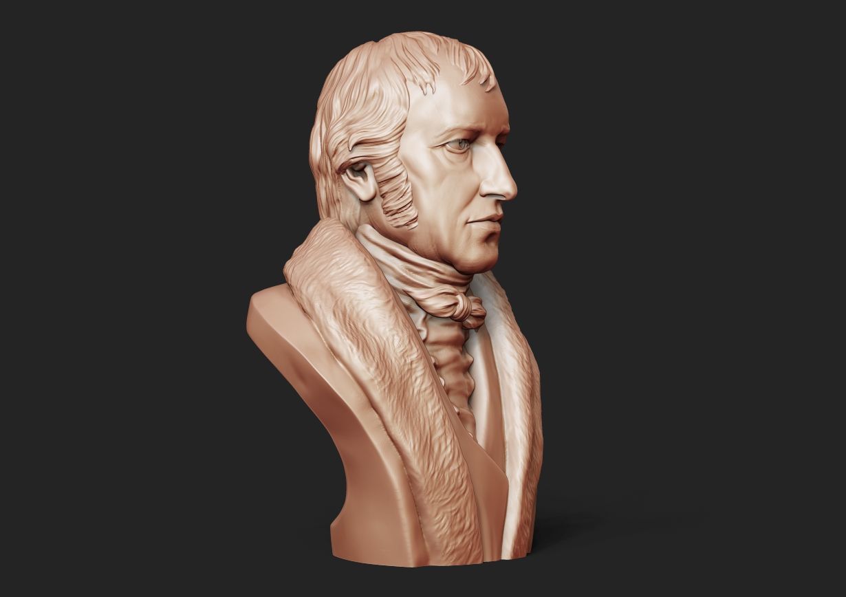 Hegel Bust 3D print model_22
