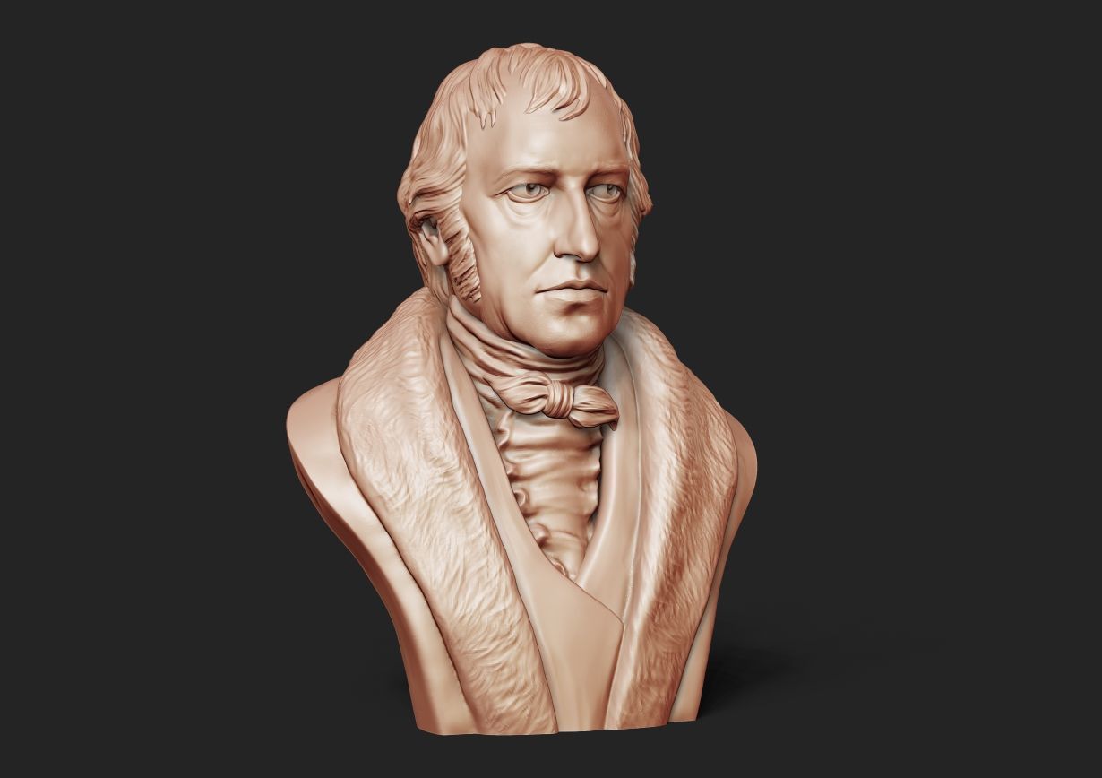 Hegel Bust 3D print model_20