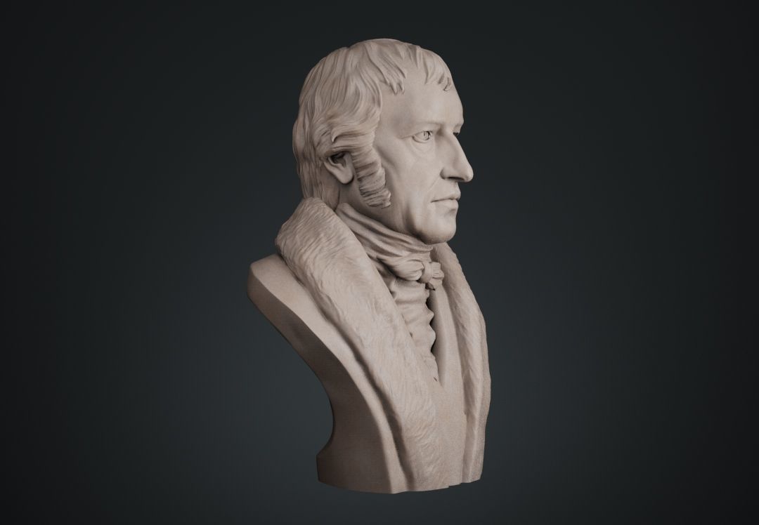 Hegel Bust 3D print model_7