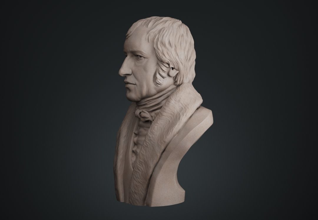 Hegel Bust 3D print model_3