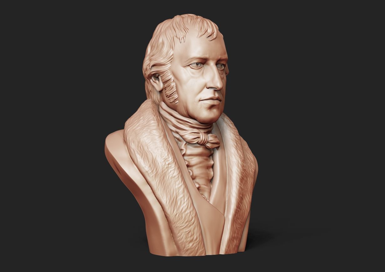 Hegel Bust 3D print model_21
