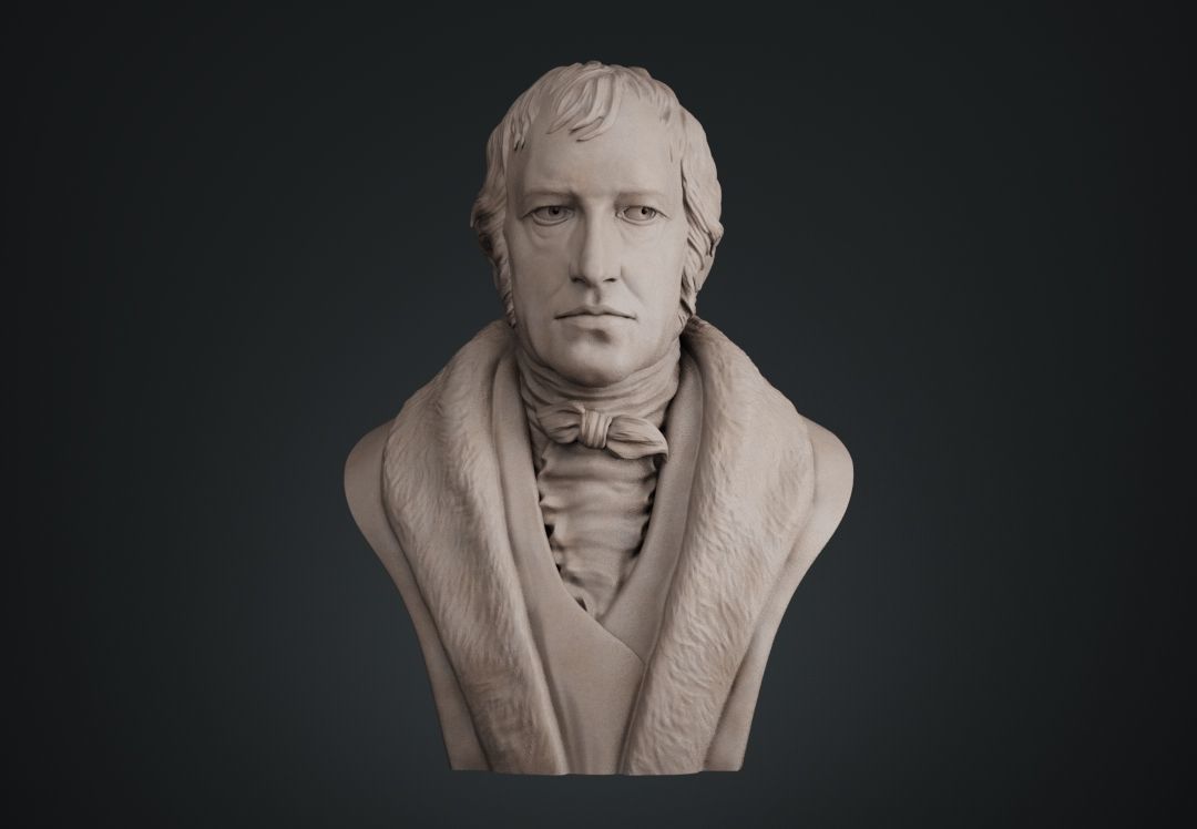 Hegel Bust 3D print model_1
