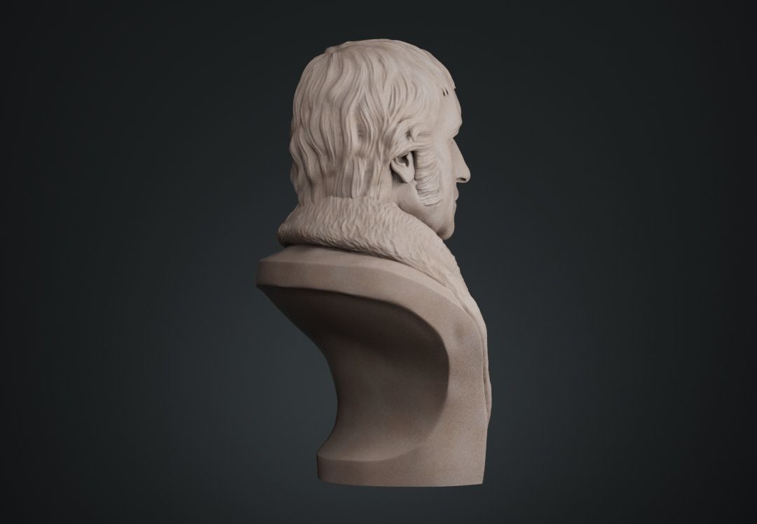 Hegel Bust 3D print model_9