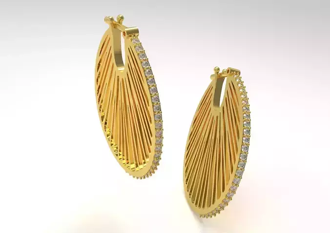 gold jewelry earring je0037 3D print model
