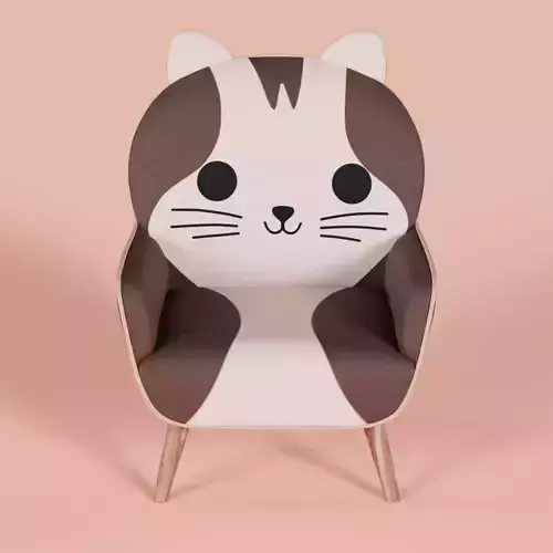 Cat Face Chair 4 3D model