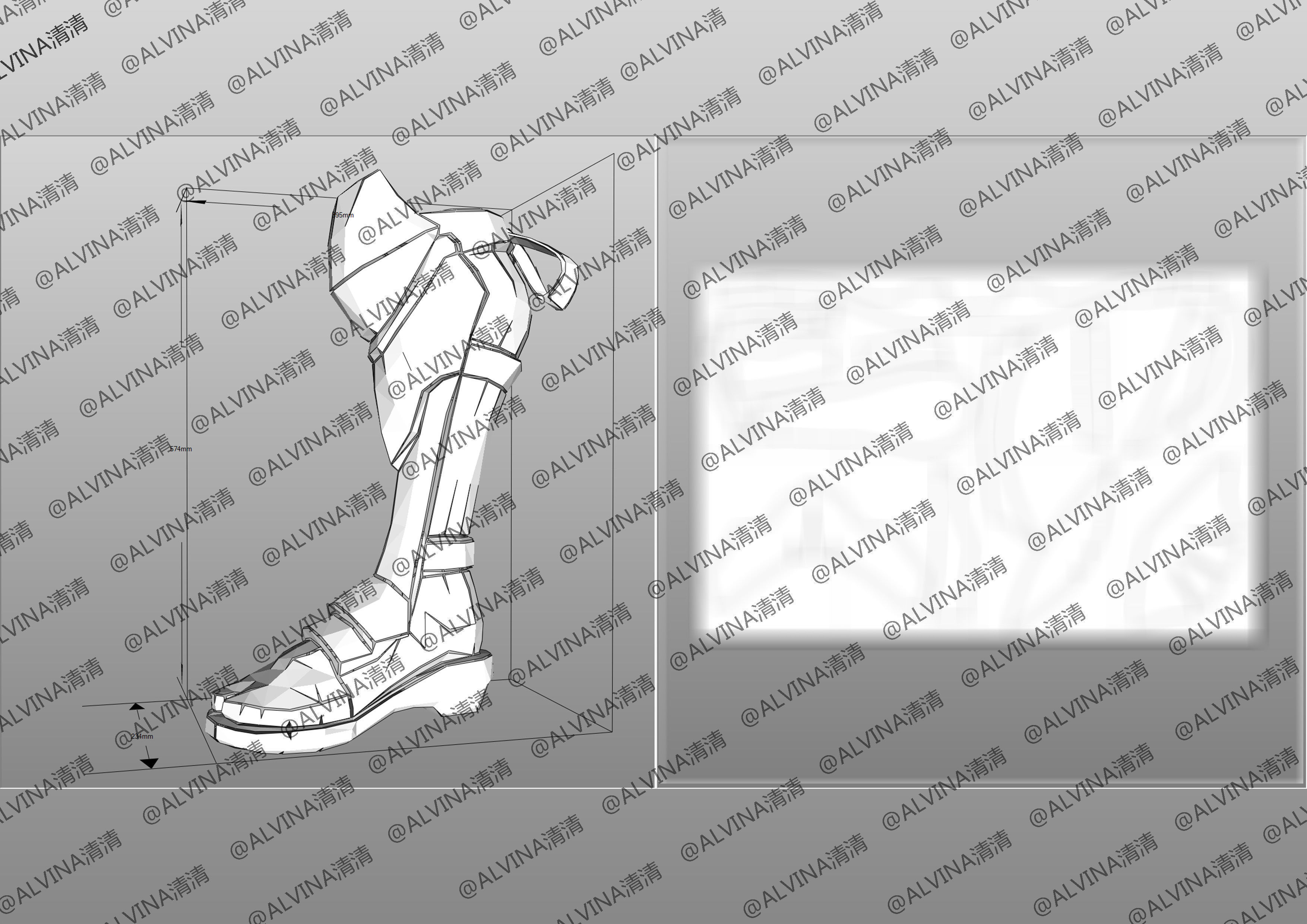 Overwatch Hanzo Cyber ninja  Armor - DIY Cosplay Pepakura Foam Low-poly 3D model_23