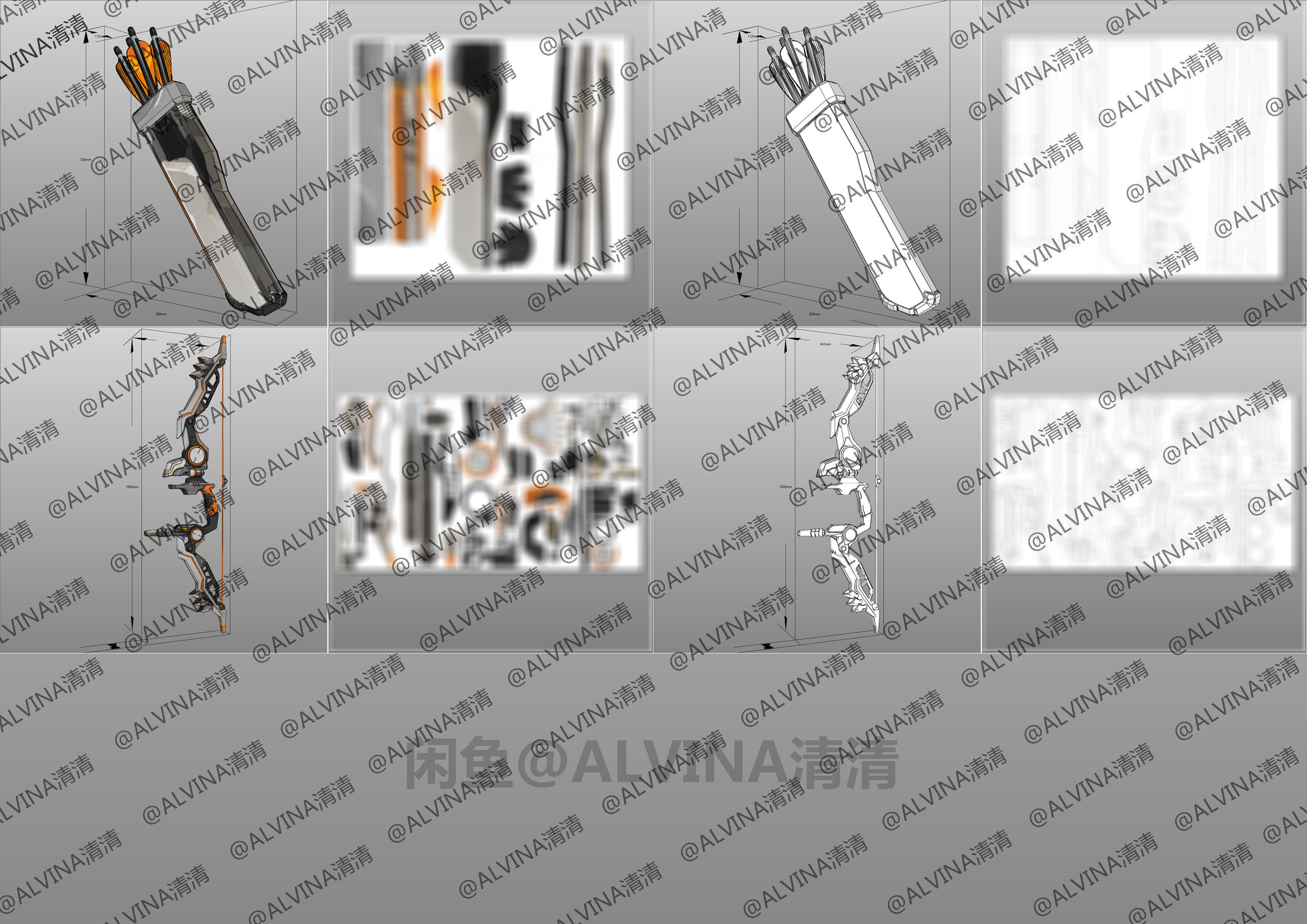 Overwatch Hanzo Cyber ninja  Armor - DIY Cosplay Pepakura Foam Low-poly 3D model_7