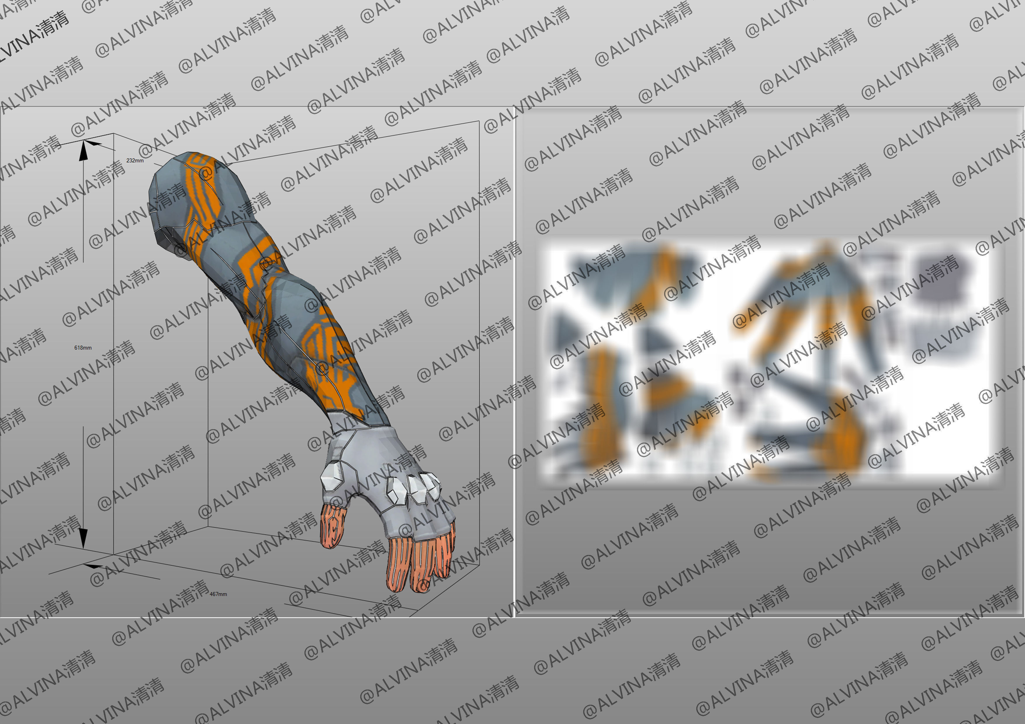 Overwatch Hanzo Cyber ninja  Armor - DIY Cosplay Pepakura Foam Low-poly 3D model_18