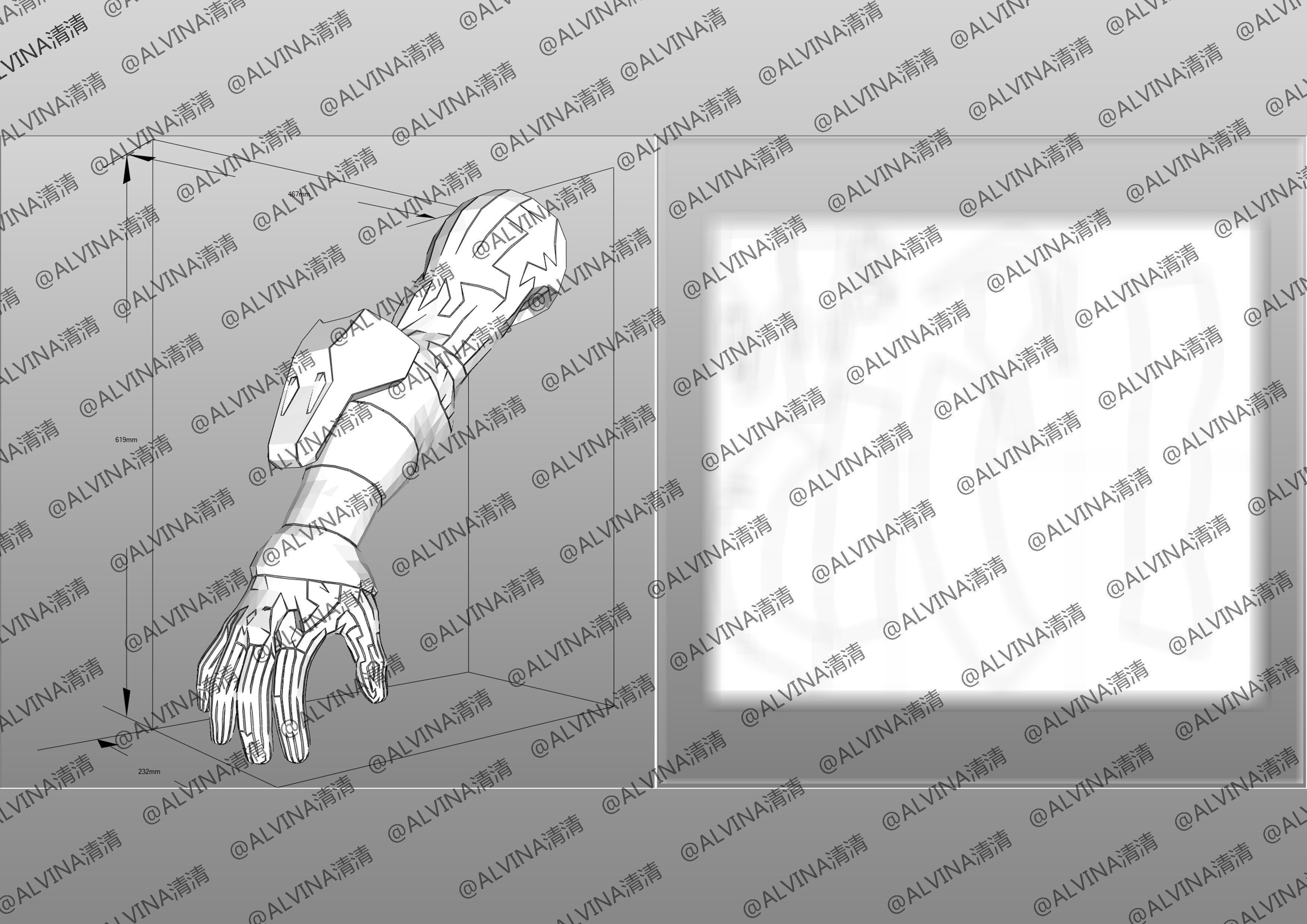 Overwatch Hanzo Cyber ninja  Armor - DIY Cosplay Pepakura Foam Low-poly 3D model_21