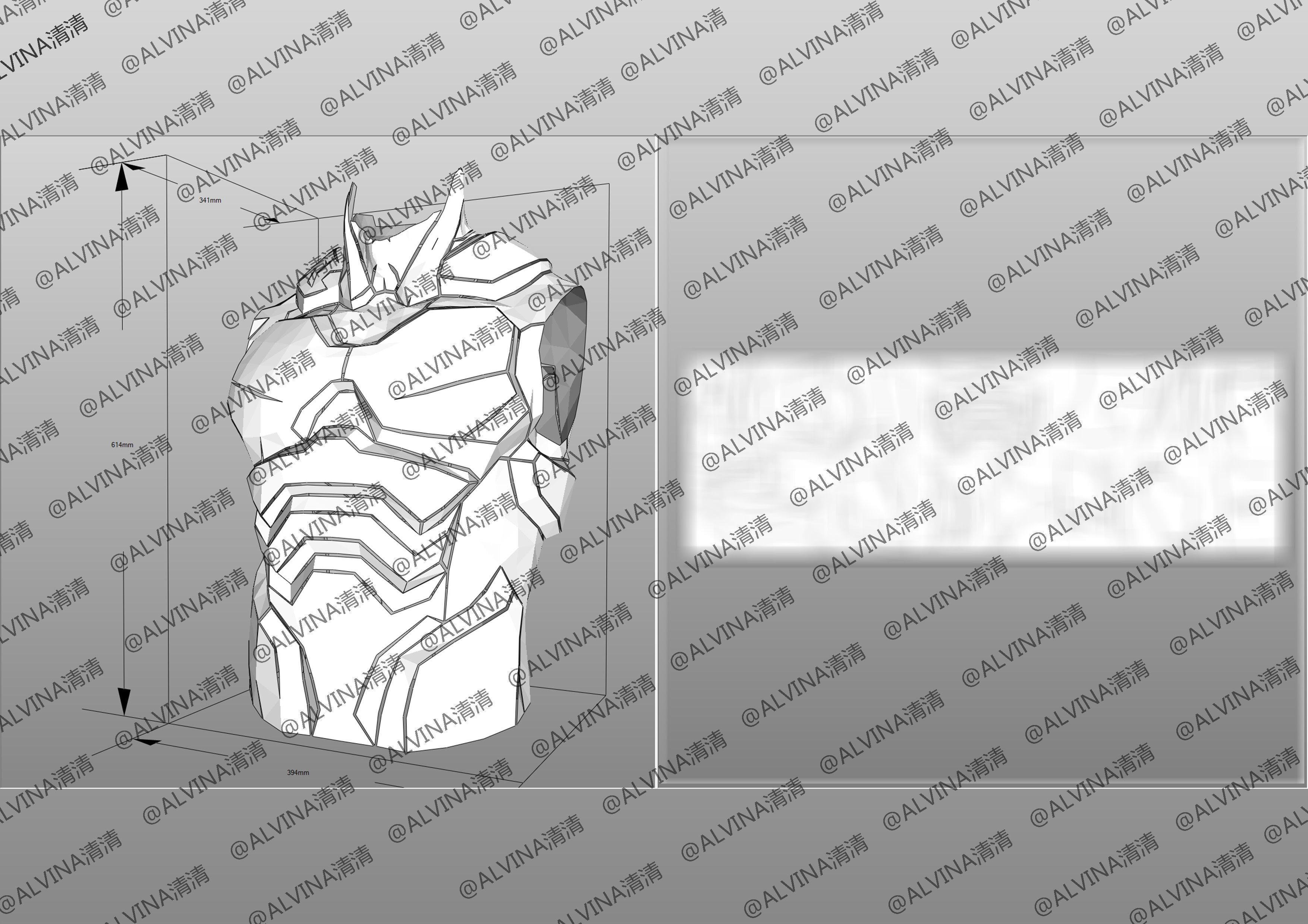 Overwatch Hanzo Cyber ninja  Armor - DIY Cosplay Pepakura Foam Low-poly 3D model_13