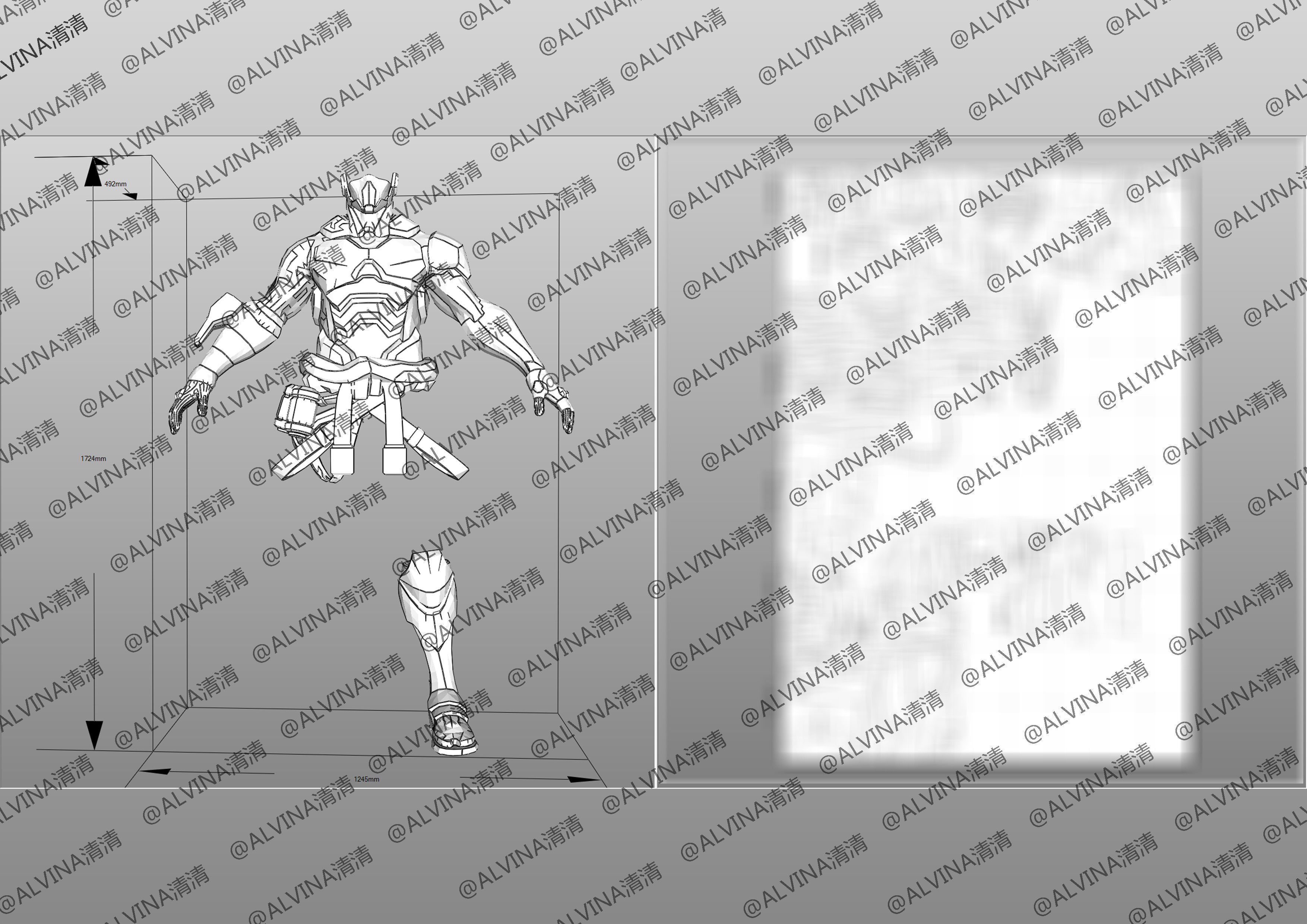 Overwatch Hanzo Cyber ninja  Armor - DIY Cosplay Pepakura Foam Low-poly 3D model_9