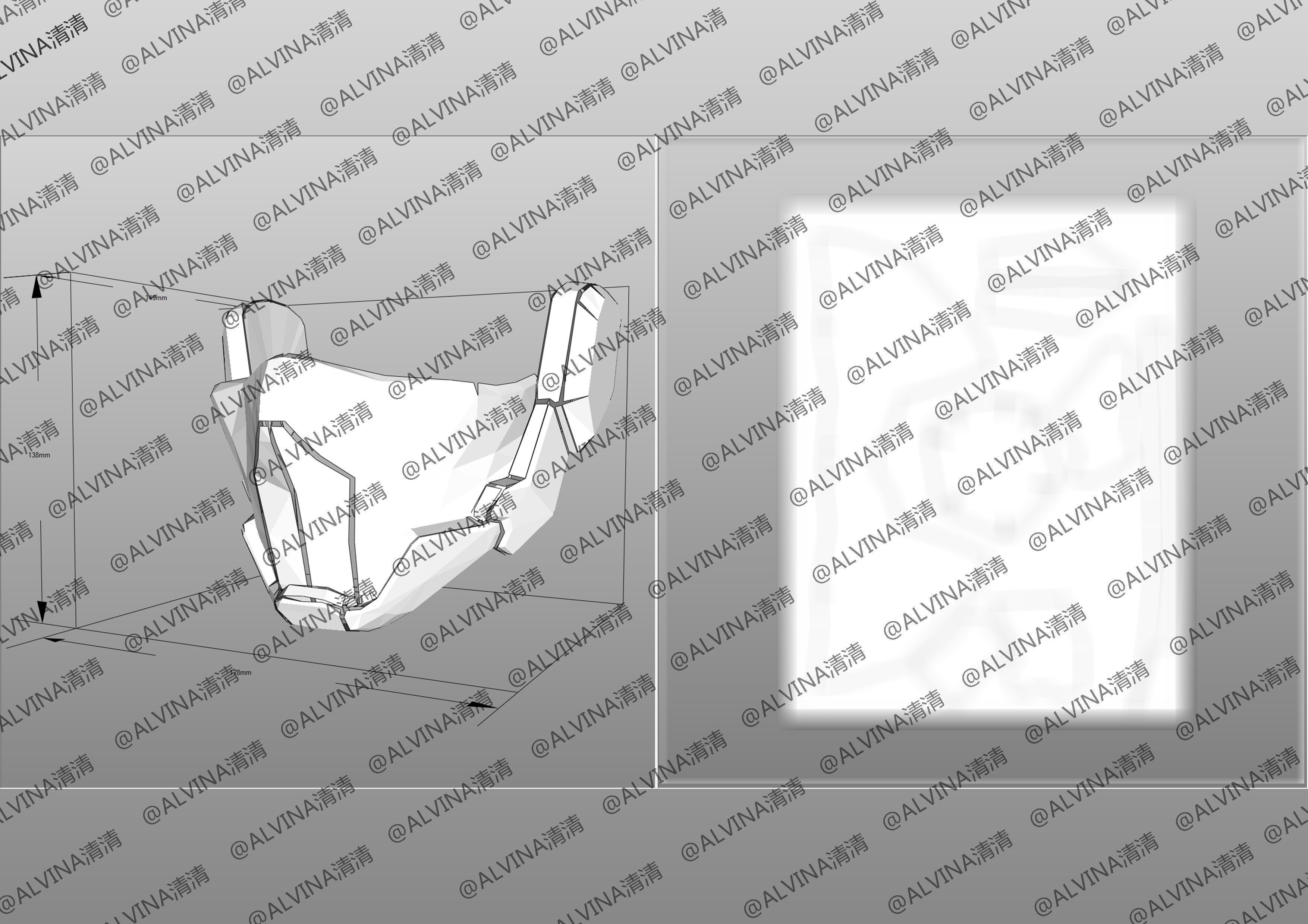 Overwatch Hanzo Cyber ninja  Armor - DIY Cosplay Pepakura Foam Low-poly 3D model_11