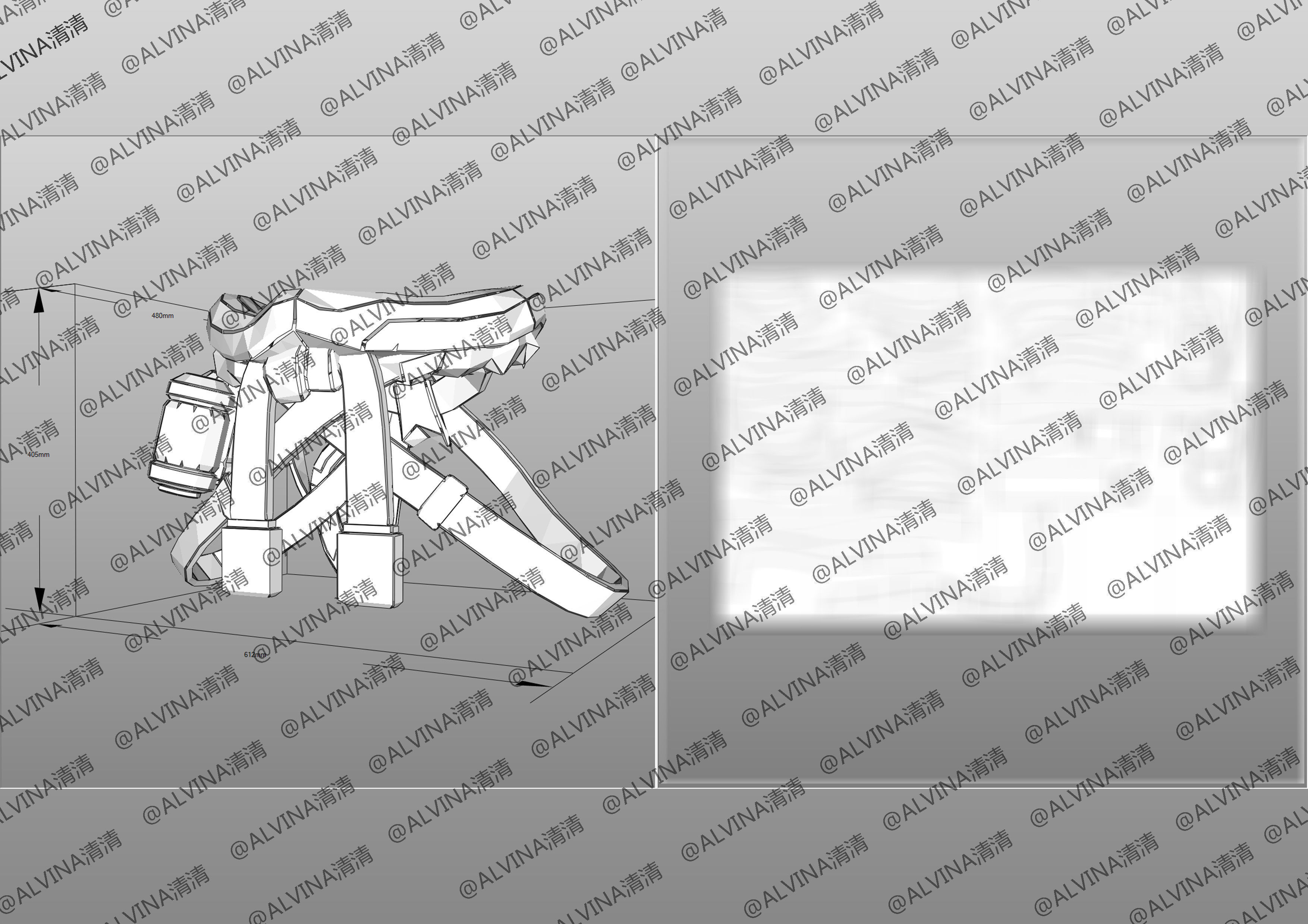 Overwatch Hanzo Cyber ninja  Armor - DIY Cosplay Pepakura Foam Low-poly 3D model_15