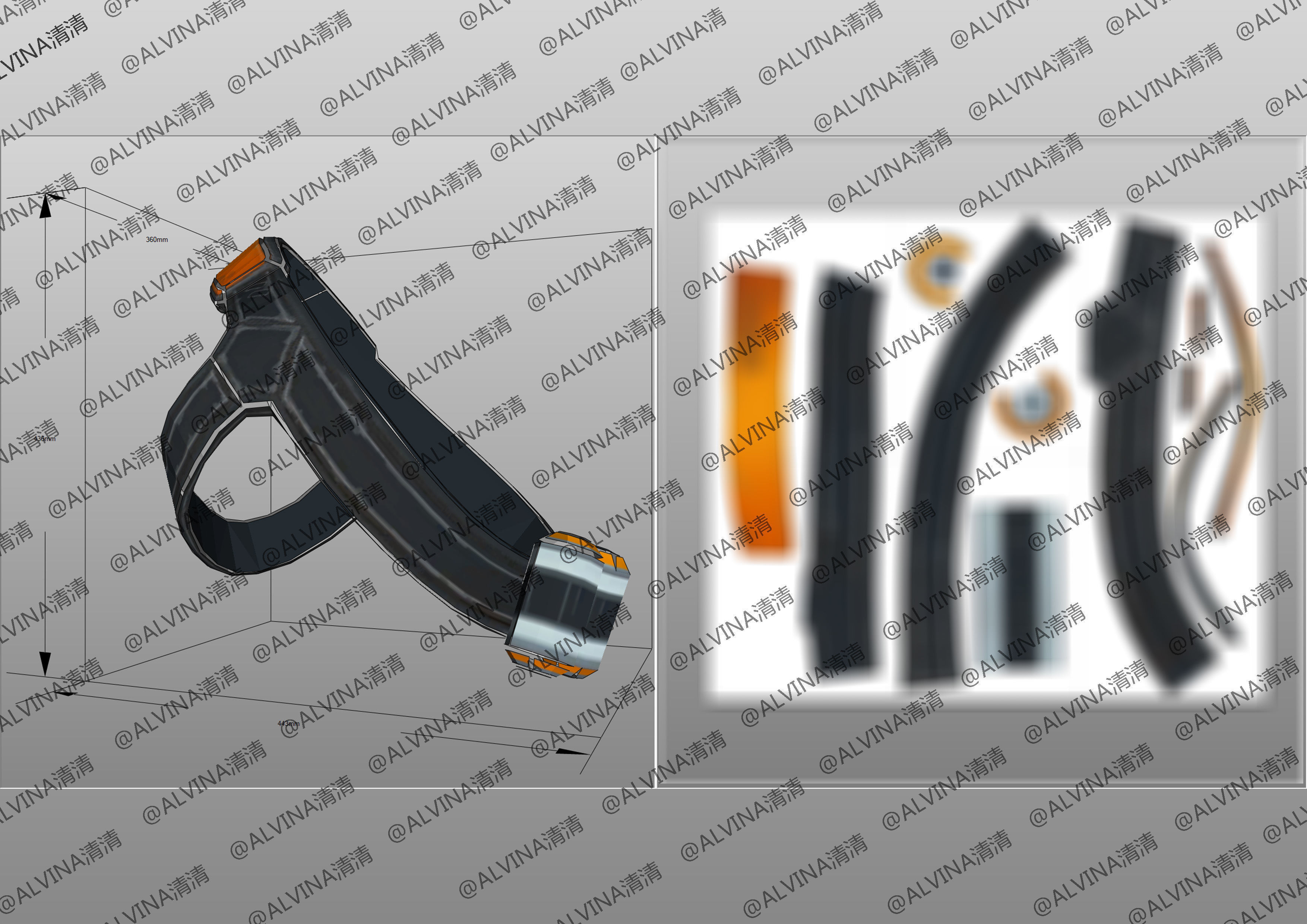 Overwatch Hanzo Cyber ninja  Armor - DIY Cosplay Pepakura Foam Low-poly 3D model_24