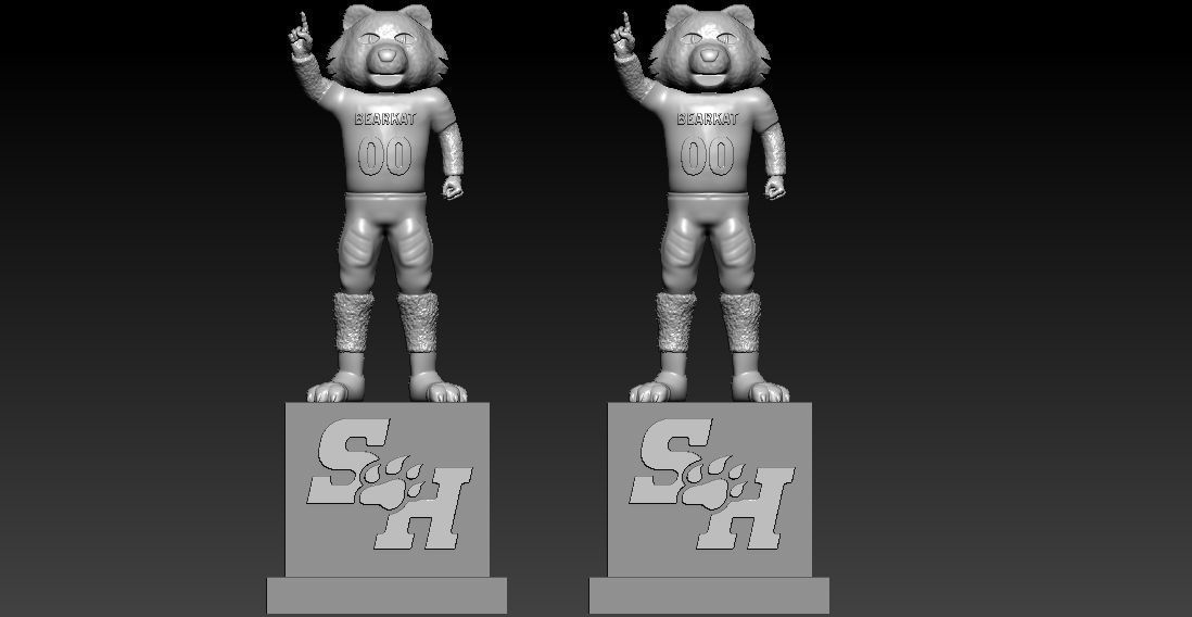 NCAA - Sam Houston Bearkats football mascot statue 3D print model_3