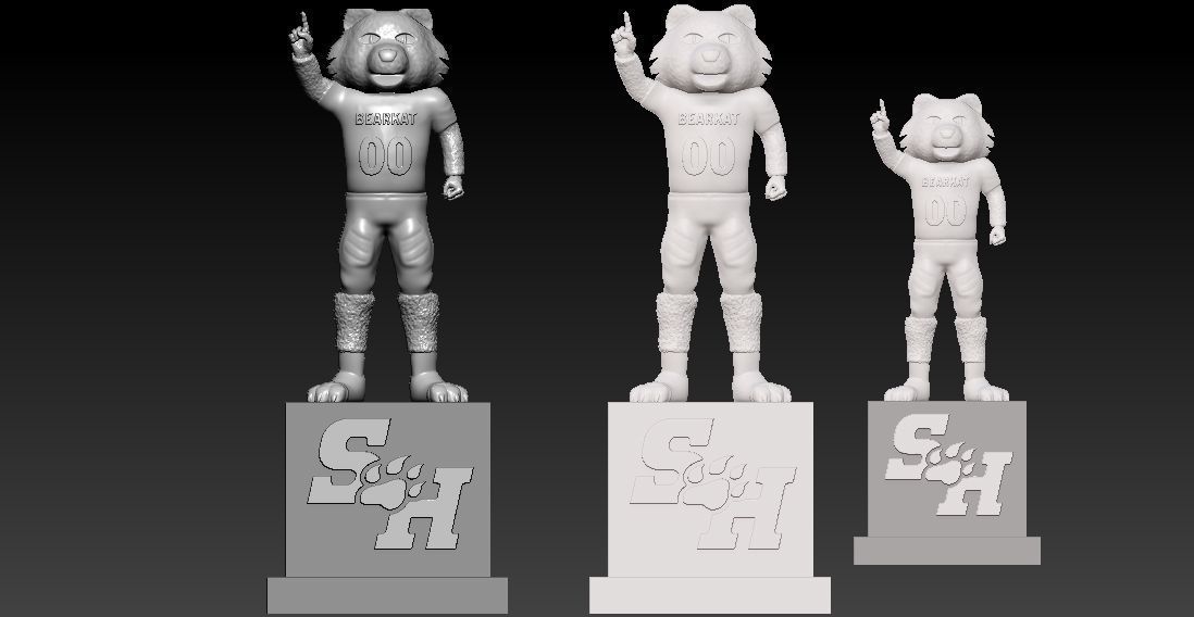 NCAA - Sam Houston Bearkats football mascot statue 3D print model_1