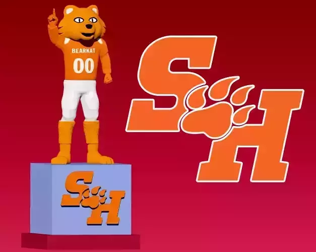 NCAA - Sam Houston Bearkats football mascot statue 3D print model