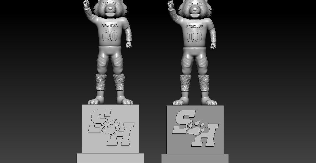 NCAA - Sam Houston Bearkats football mascot statue 3D print model_2