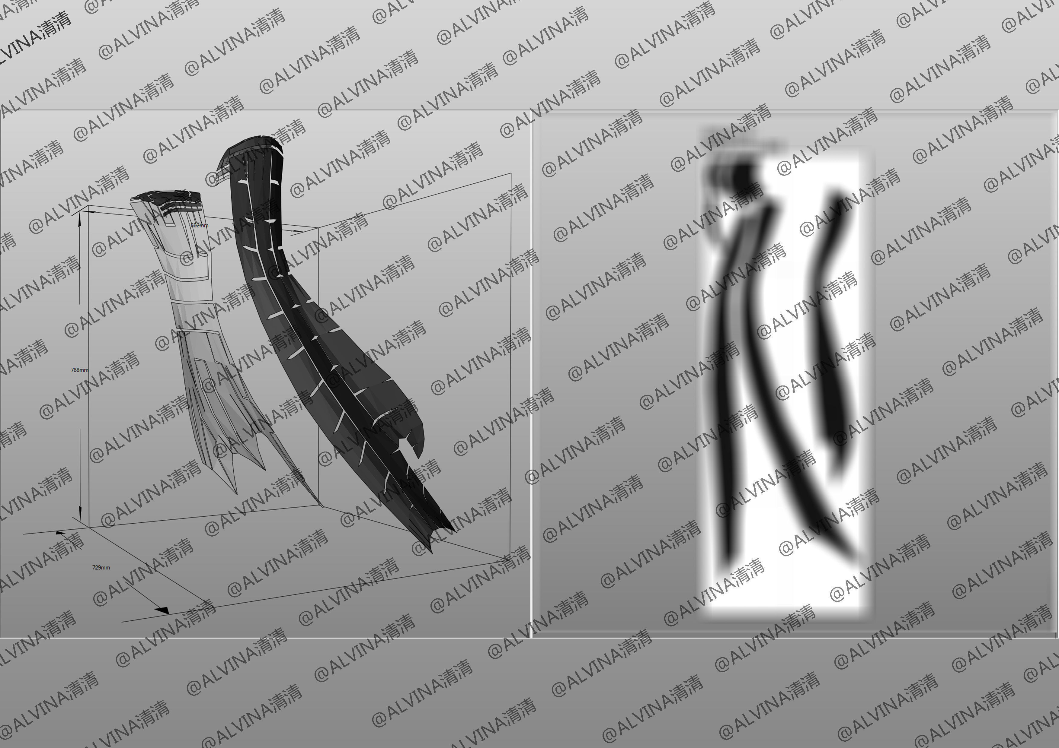 Overlord Albedo Armored - DIY Cosplay Pepakura Foam Template Low-poly 3D model_27