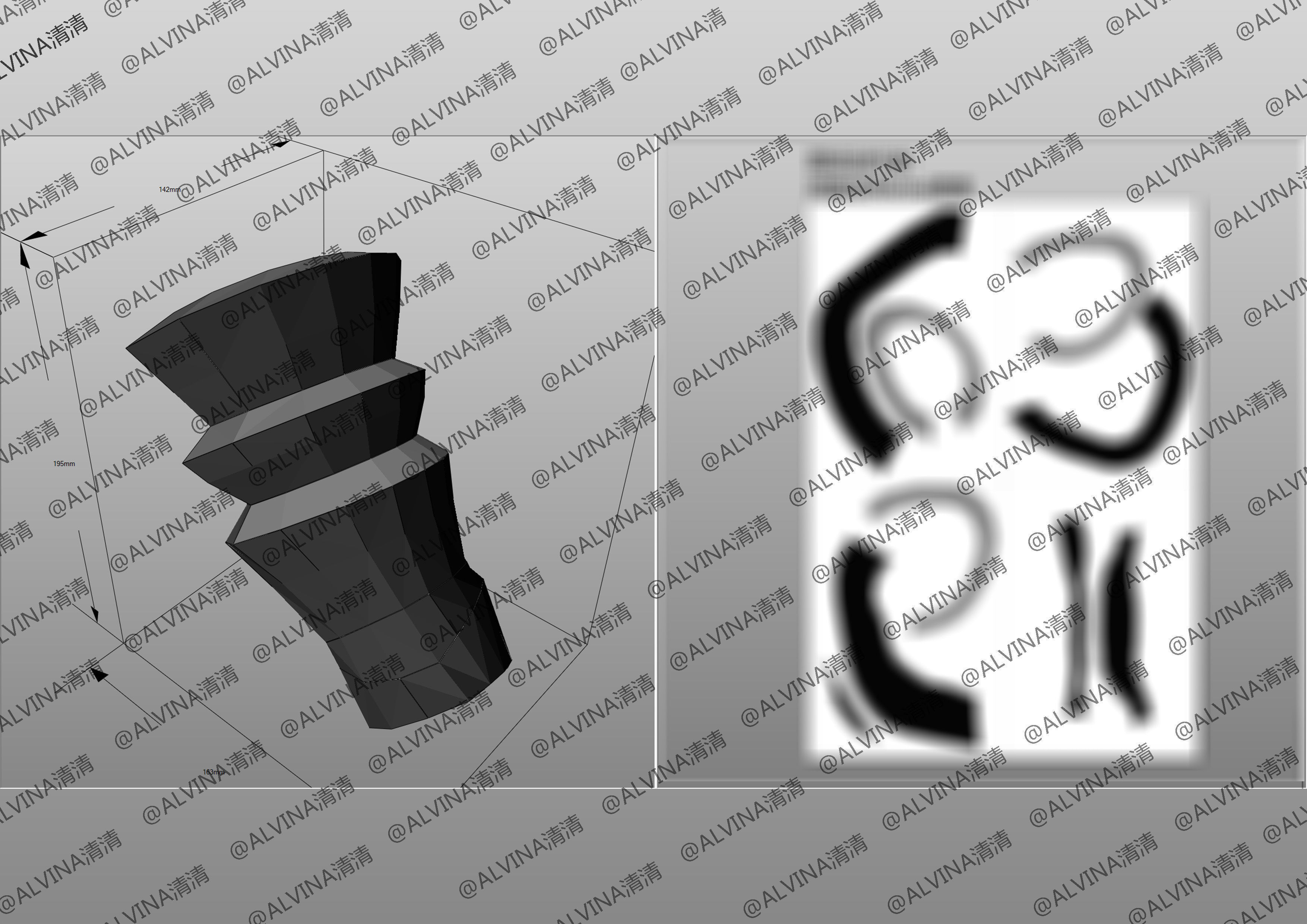 Overlord Albedo Armored - DIY Cosplay Pepakura Foam Template Low-poly 3D model_19