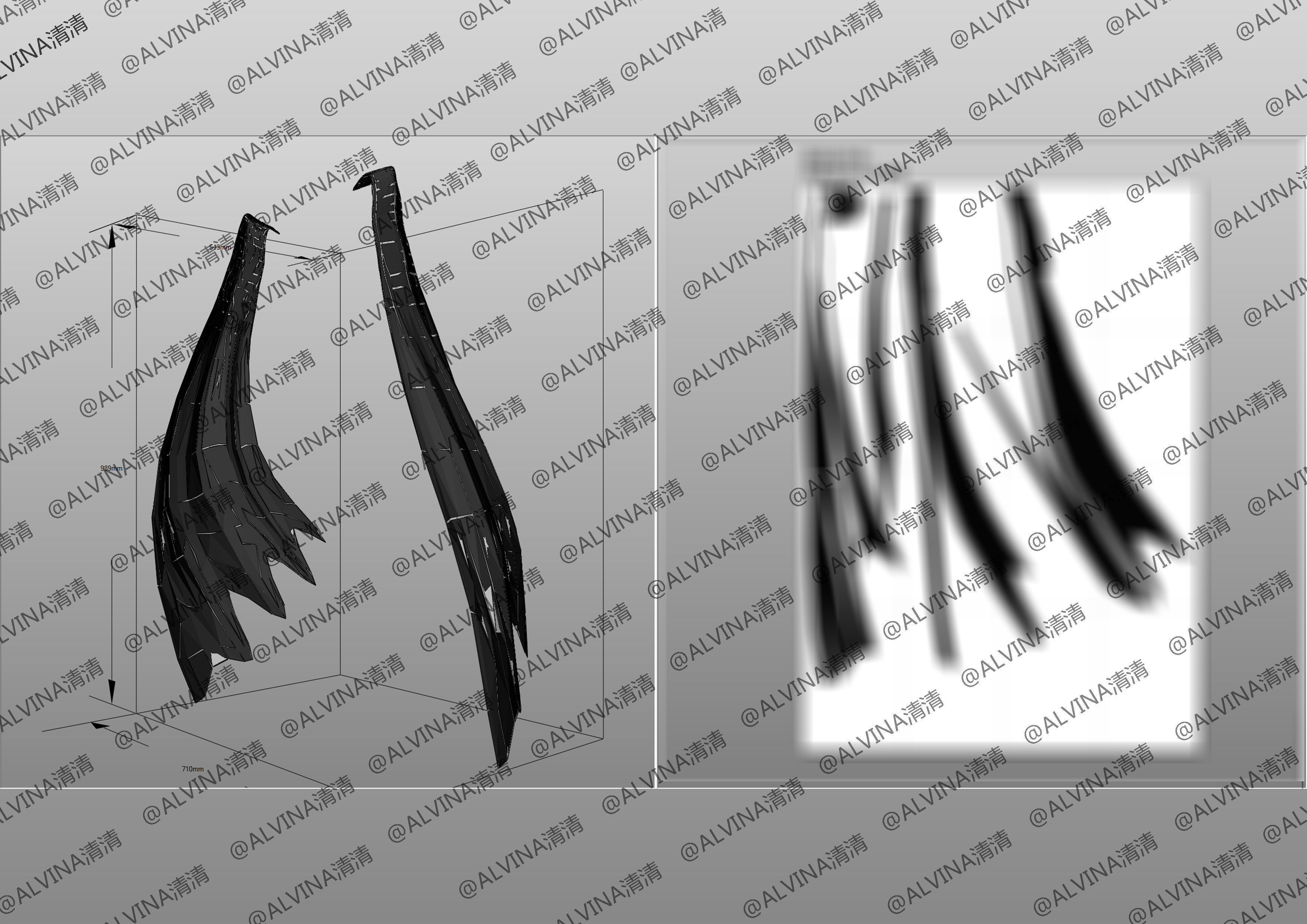 Overlord Albedo Armored - DIY Cosplay Pepakura Foam Template Low-poly 3D model_29