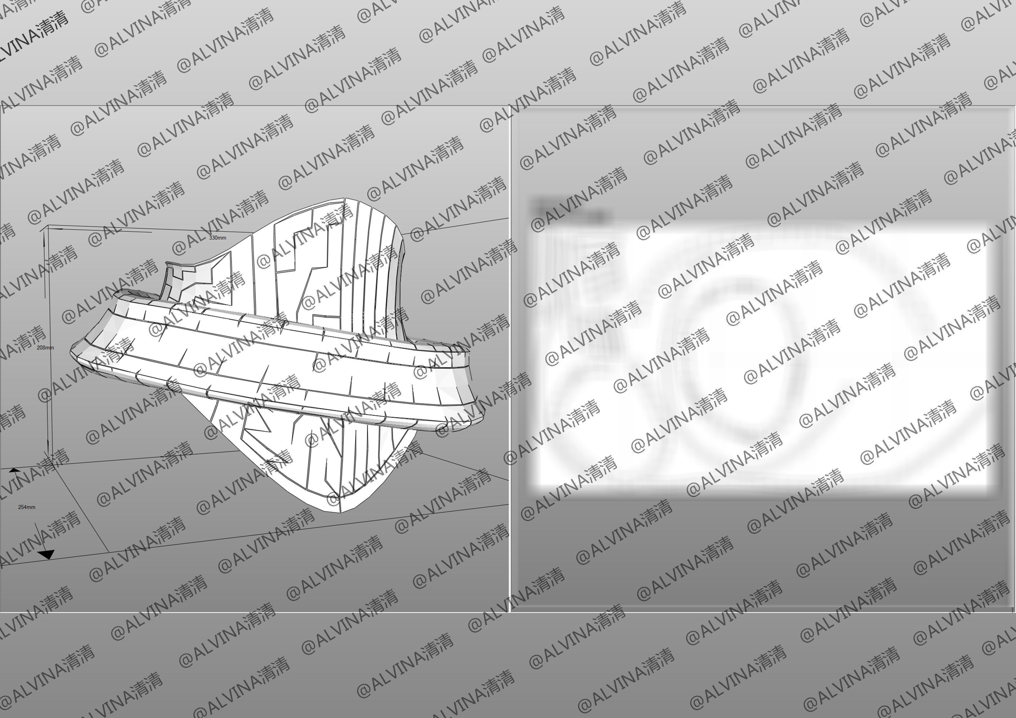 Overlord Albedo Armored - DIY Cosplay Pepakura Foam Template Low-poly 3D model_24